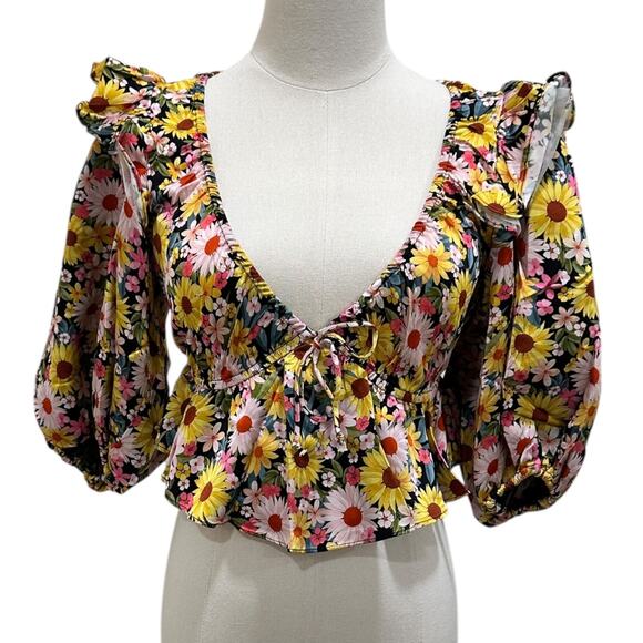 NWT For Love & Lemons Glenn Crop Top - Picture 2 of 8